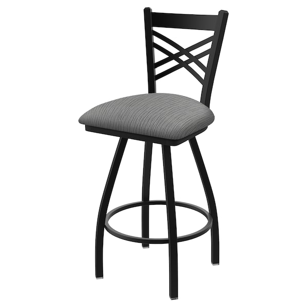 36" Swivel Bar Stool, Black Wrinkle, Graph Seat